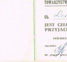 Powiększ zdjęcie Legitymacja członkowska Towarzystwa Przyjaciół Ziemi Grajewskiej  na nazwisko Leona Gajdowskiego